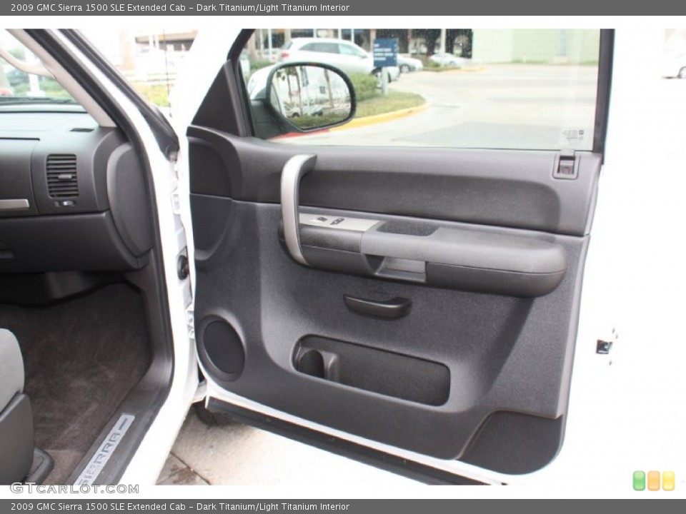 Dark Titanium/Light Titanium Interior Door Panel for the 2009 GMC Sierra 1500 SLE Extended Cab #77077865