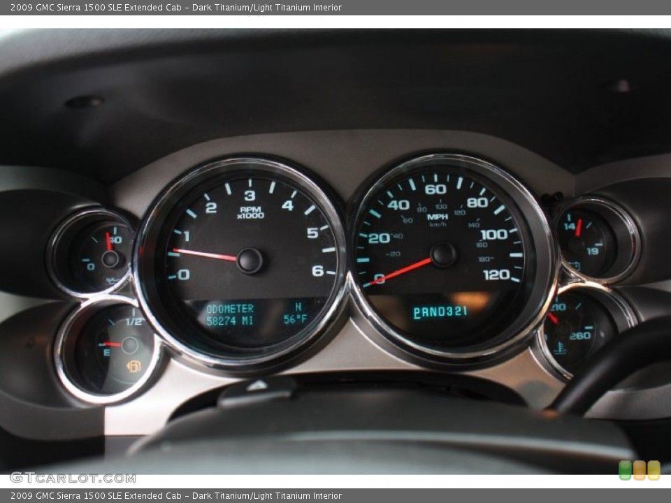 Dark Titanium/Light Titanium Interior Gauges for the 2009 GMC Sierra 1500 SLE Extended Cab #77078068