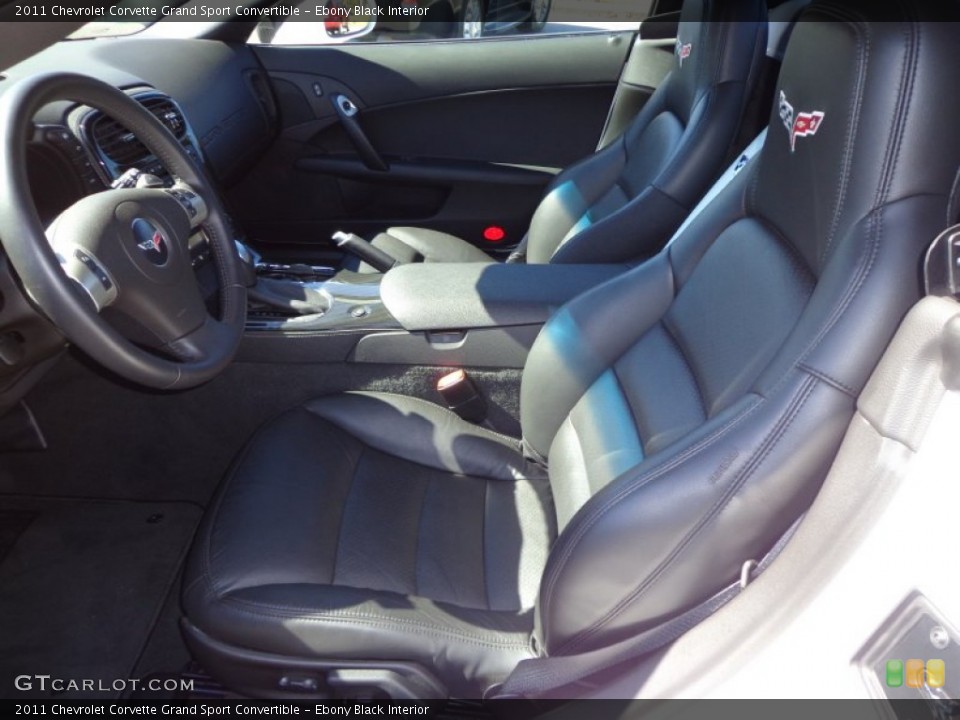 Ebony Black Interior Front Seat for the 2011 Chevrolet Corvette Grand Sport Convertible #77078609