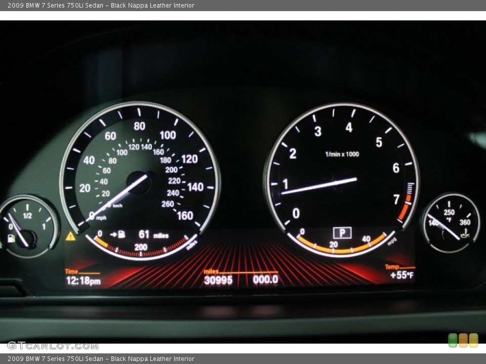 Black Nappa Leather Interior Gauges for the 2009 BMW 7 Series 750Li Sedan #77078681