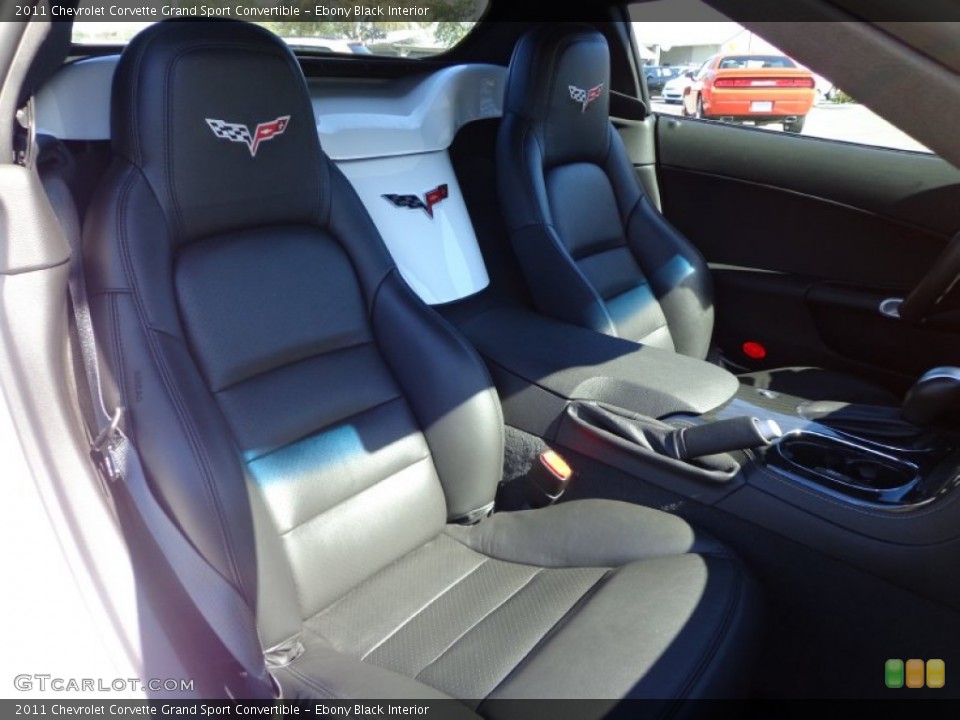Ebony Black Interior Front Seat for the 2011 Chevrolet Corvette Grand Sport Convertible #77078766