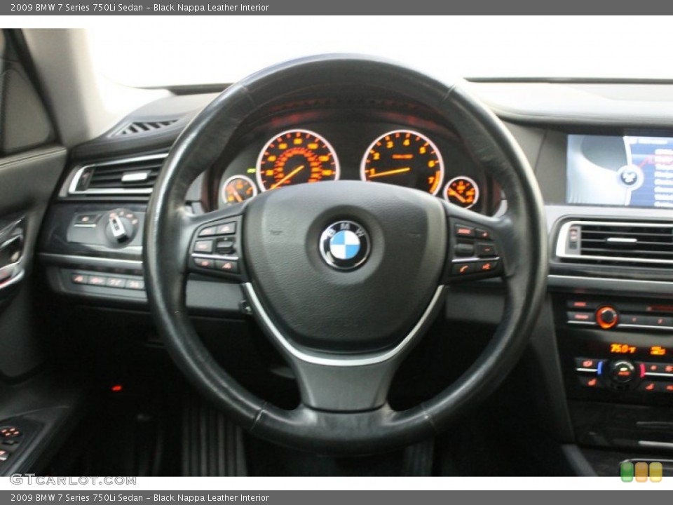 Black Nappa Leather Interior Steering Wheel for the 2009 BMW 7 Series 750Li Sedan #77079215