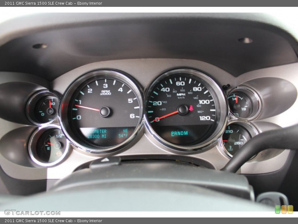 Ebony Interior Gauges for the 2011 GMC Sierra 1500 SLE Crew Cab #77079608