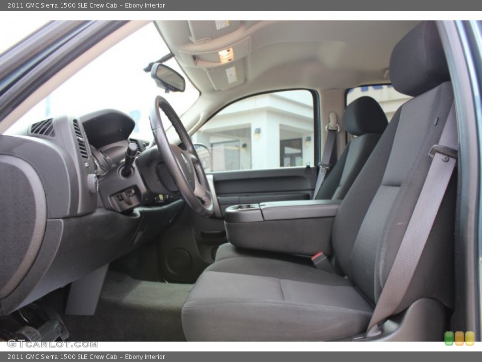 Ebony Interior Photo for the 2011 GMC Sierra 1500 SLE Crew Cab #77079704