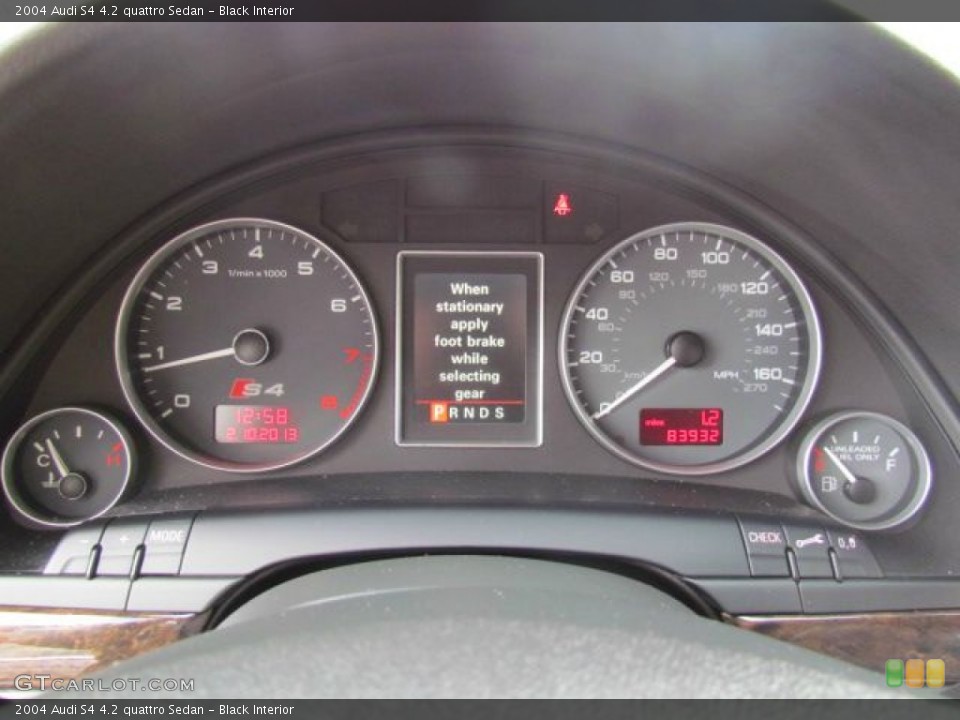 Black Interior Gauges for the 2004 Audi S4 4.2 quattro Sedan #77080448