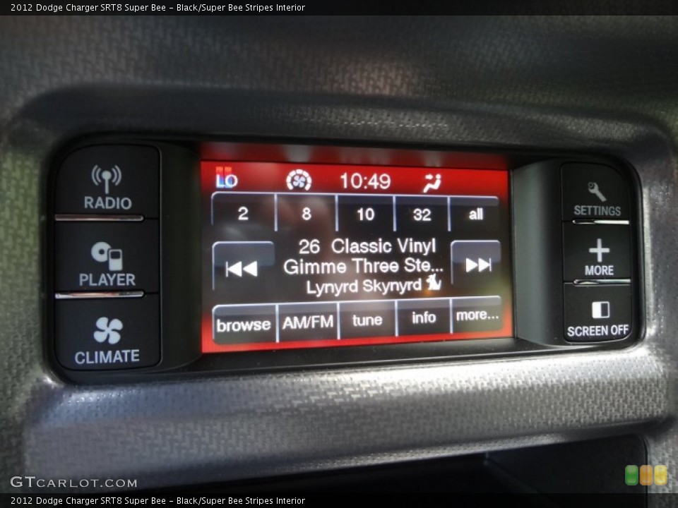 Black/Super Bee Stripes Interior Controls for the 2012 Dodge Charger SRT8 Super Bee #77080805