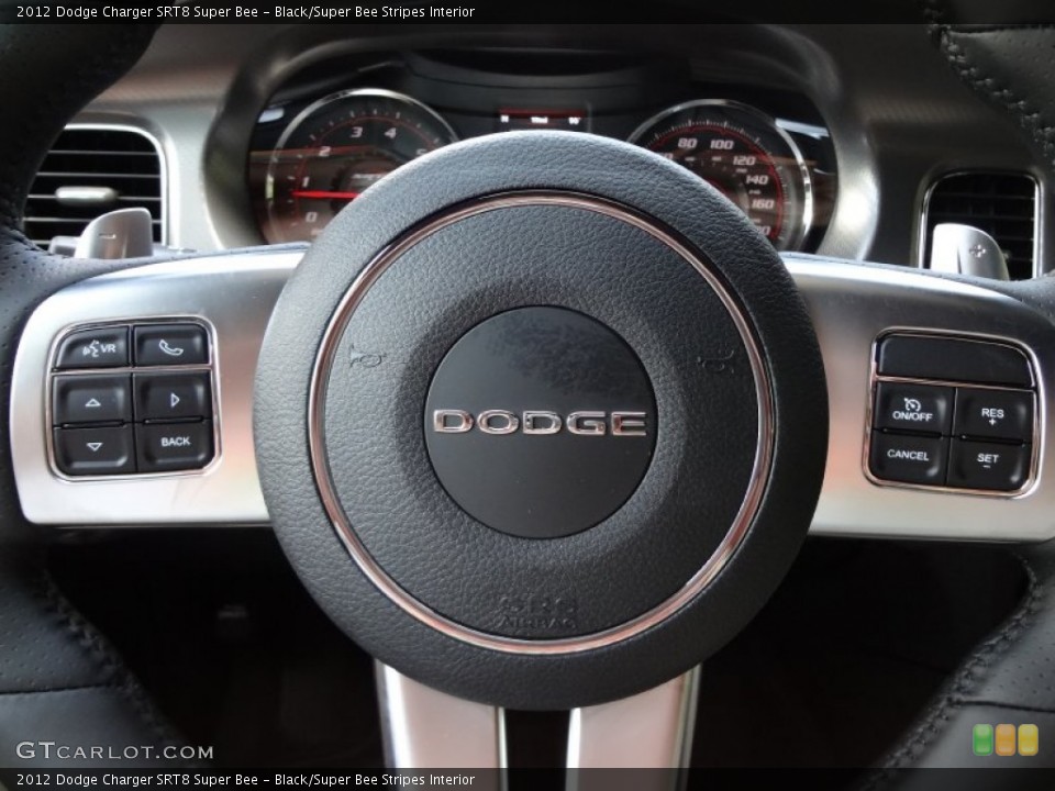 Black/Super Bee Stripes Interior Controls for the 2012 Dodge Charger SRT8 Super Bee #77080868