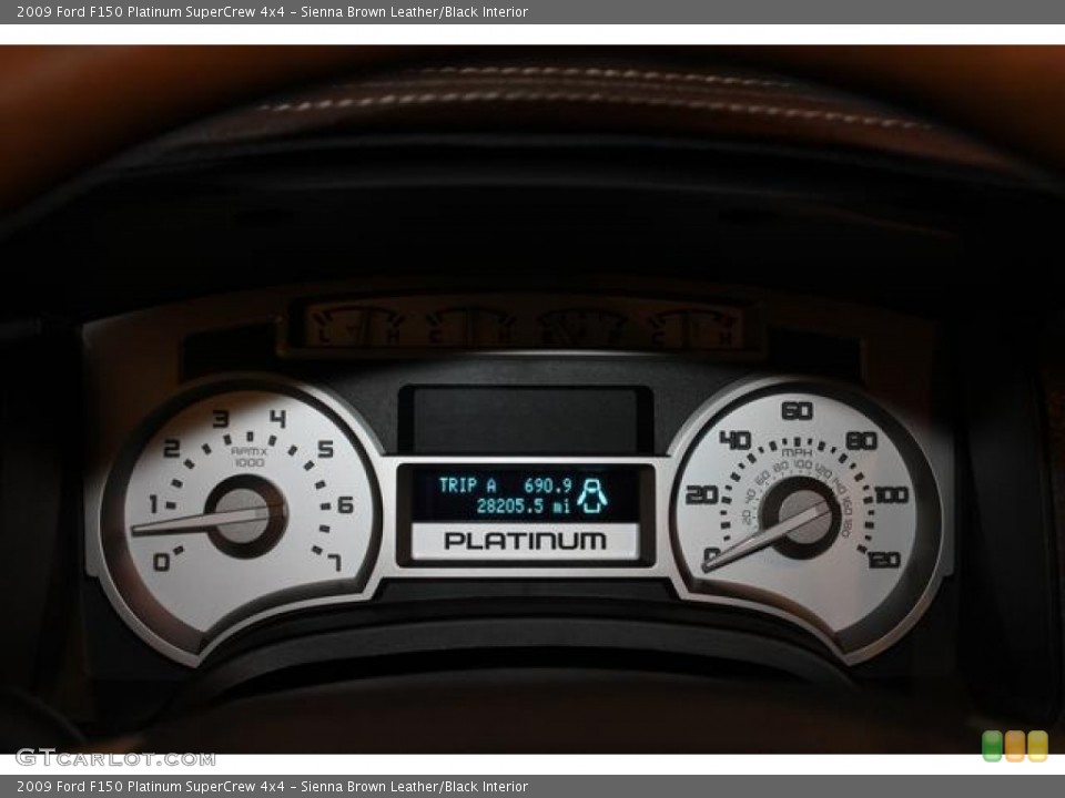 Sienna Brown Leather/Black Interior Gauges for the 2009 Ford F150 Platinum SuperCrew 4x4 #77084216