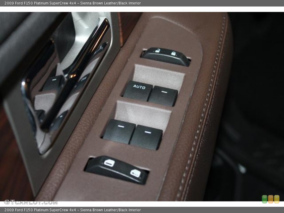 Sienna Brown Leather/Black Interior Controls for the 2009 Ford F150 Platinum SuperCrew 4x4 #77084468