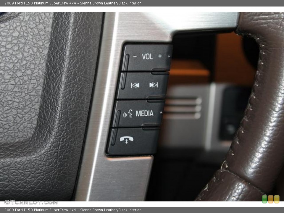Sienna Brown Leather/Black Interior Controls for the 2009 Ford F150 Platinum SuperCrew 4x4 #77084525