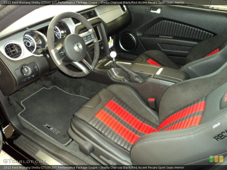 Shelby Charcoal Black/Red Accent Recaro Sport Seats 2013 Ford Mustang Interiors