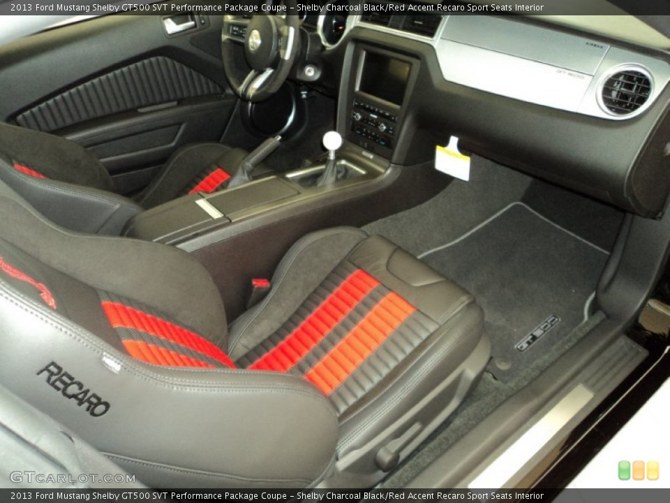 Shelby Charcoal Black/Red Accent Recaro Sport Seats Interior Photo for the 2013 Ford Mustang Shelby GT500 SVT Performance Package Coupe #77086465