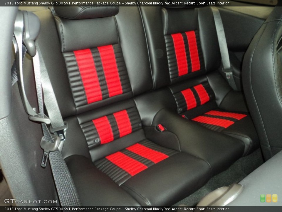 Shelby Charcoal Black/Red Accent Recaro Sport Seats Interior Rear Seat for the 2013 Ford Mustang Shelby GT500 SVT Performance Package Coupe #77086520