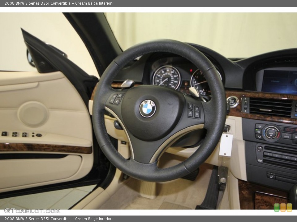 Cream Beige Interior Steering Wheel for the 2008 BMW 3 Series 335i Convertible #77088994