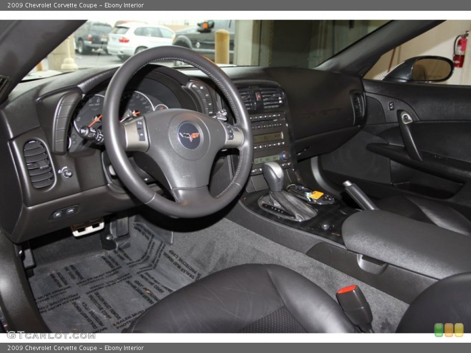Ebony Interior Prime Interior for the 2009 Chevrolet Corvette Coupe #77092309