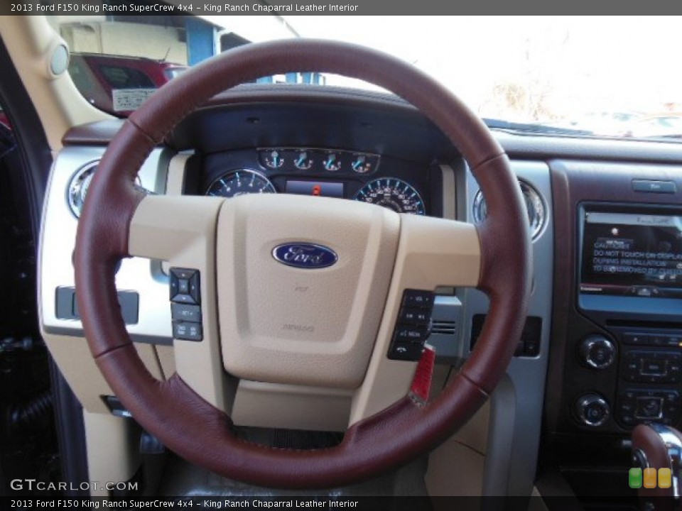 King Ranch Chaparral Leather Interior Steering Wheel for the 2013 Ford F150 King Ranch SuperCrew 4x4 #77101412