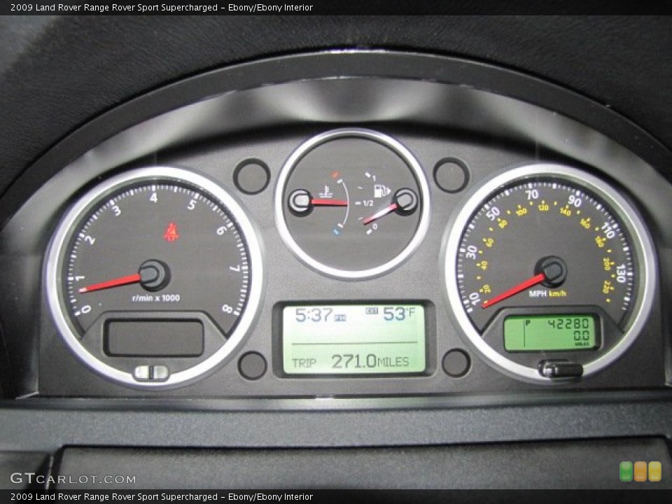 Ebony/Ebony Interior Gauges for the 2009 Land Rover Range Rover Sport Supercharged #77102481
