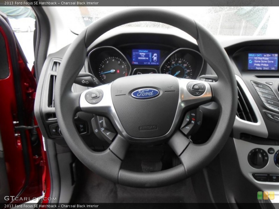 Charcoal Black Interior Steering Wheel for the 2013 Ford Focus SE Hatchback #77104532