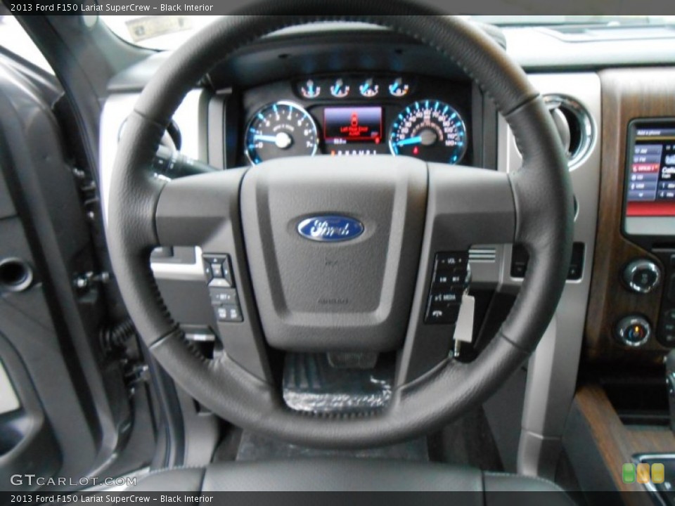 Black Interior Steering Wheel for the 2013 Ford F150 Lariat SuperCrew #77105261