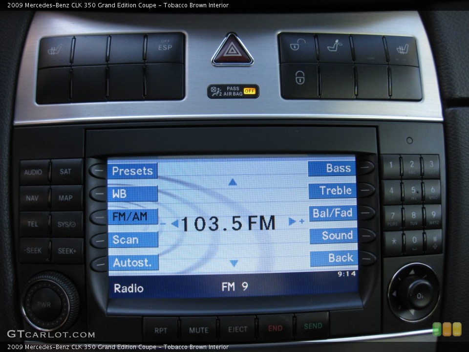 Tobacco Brown Interior Controls for the 2009 Mercedes-Benz CLK 350 Grand Edition Coupe #77111607
