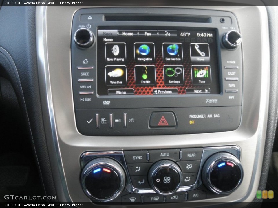 Ebony Interior Controls for the 2013 GMC Acadia Denali AWD #77115255