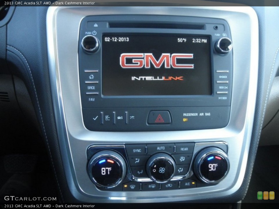 Dark Cashmere Interior Controls for the 2013 GMC Acadia SLT AWD #77117894