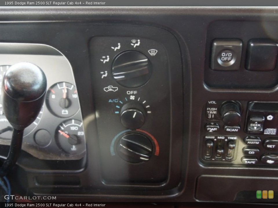 Red Interior Controls for the 1995 Dodge Ram 2500 SLT Regular Cab 4x4 #77118333