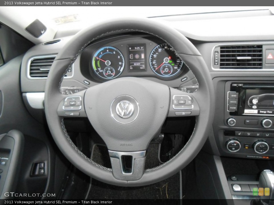 Titan Black Interior Steering Wheel for the 2013 Volkswagen Jetta Hybrid SEL Premium #77121182