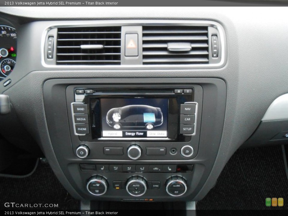 Titan Black Interior Controls for the 2013 Volkswagen Jetta Hybrid SEL Premium #77121227