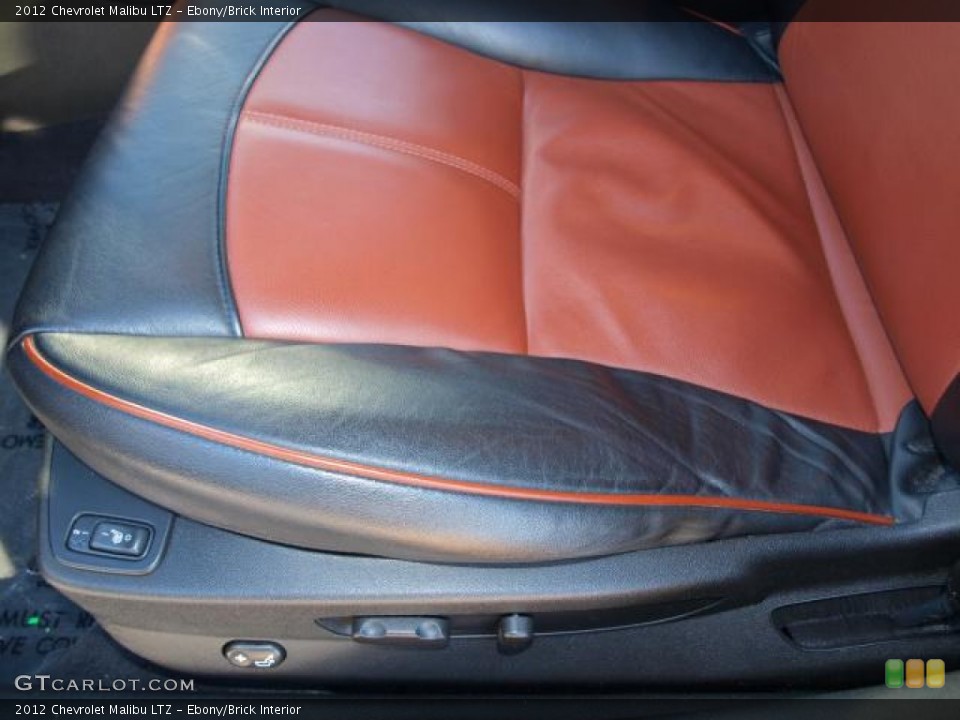 Ebony/Brick Interior Front Seat for the 2012 Chevrolet Malibu LTZ #77122571