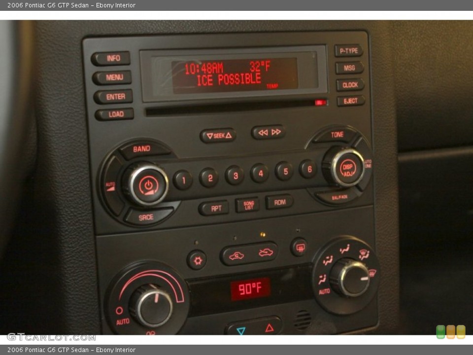 Ebony Interior Controls for the 2006 Pontiac G6 GTP Sedan #77123466