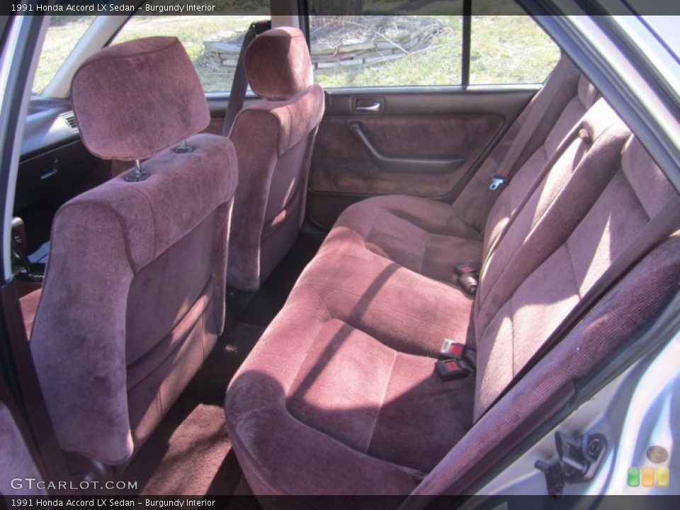 Burgundy Interior Rear Seat for the 1991 Honda Accord LX Sedan #77126282