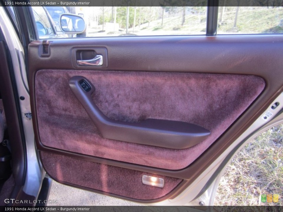 Burgundy Interior Door Panel for the 1991 Honda Accord LX Sedan #77126300