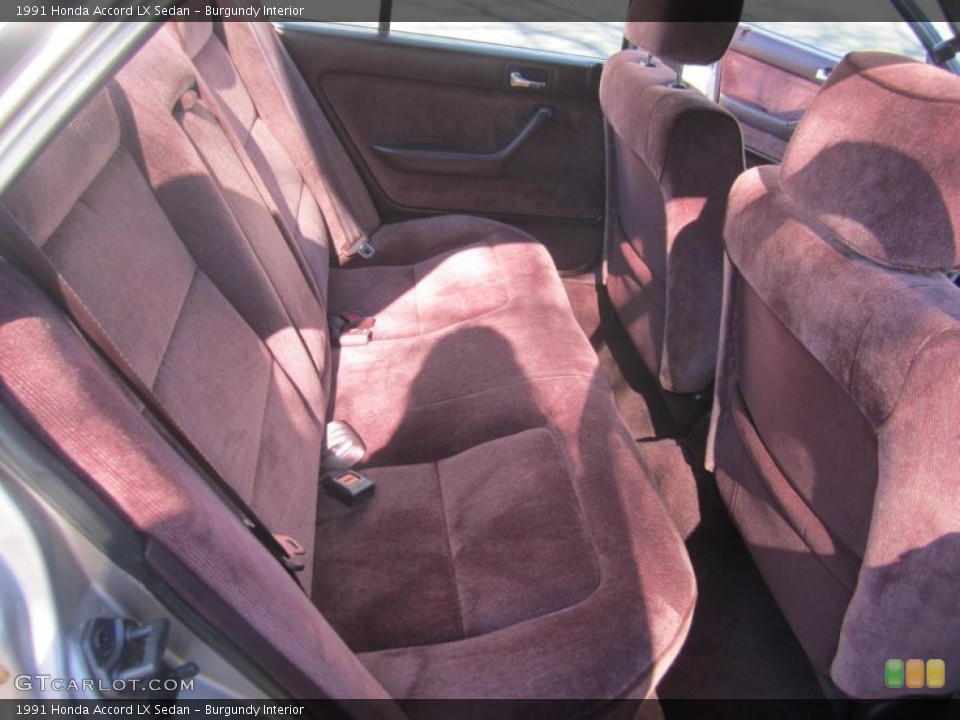 Burgundy Interior Rear Seat for the 1991 Honda Accord LX Sedan #77126324