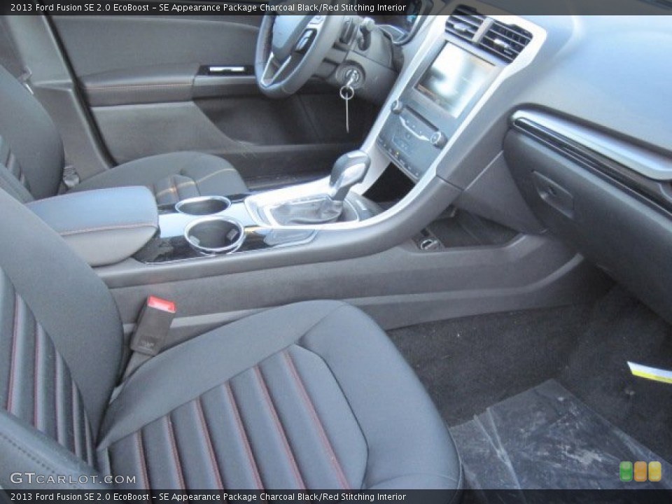 SE Appearance Package Charcoal Black/Red Stitching Interior Photo for the 2013 Ford Fusion SE 2.0 EcoBoost #77126878