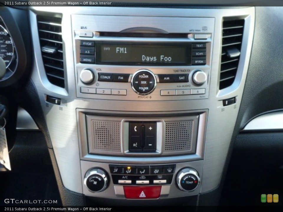 Off Black Interior Controls for the 2011 Subaru Outback 2.5i Premium Wagon #77127805