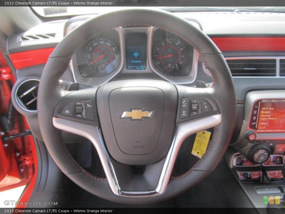 Inferno Orange Interior Steering Wheel for the 2013 Chevrolet Camaro LT/RS Coupe #77135183