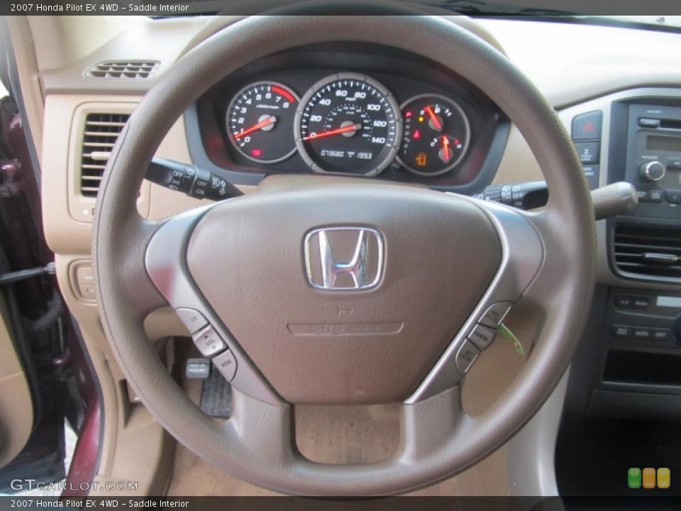 Saddle Interior Steering Wheel for the 2007 Honda Pilot EX 4WD #77137828