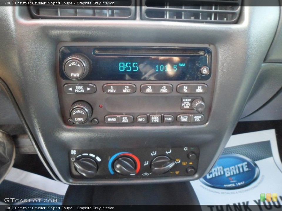 Graphite Gray Interior Controls for the 2003 Chevrolet Cavalier LS Sport Coupe #77143025