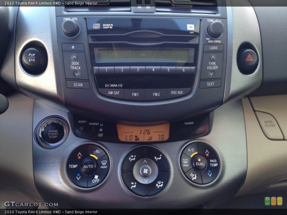 Sand Beige Interior Controls for the 2010 Toyota RAV4 Limited 4WD #77143571