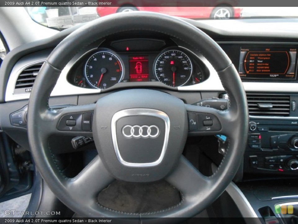 Black Interior Steering Wheel for the 2009 Audi A4 2.0T Premium quattro Sedan #77143623