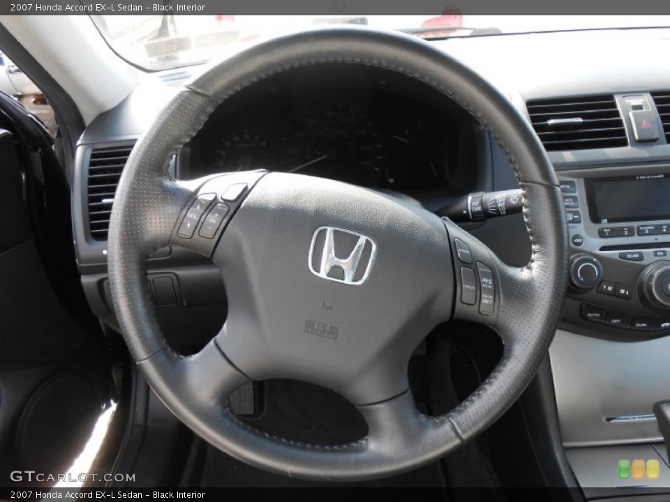 Black Interior Steering Wheel for the 2007 Honda Accord EX-L Sedan #77144048