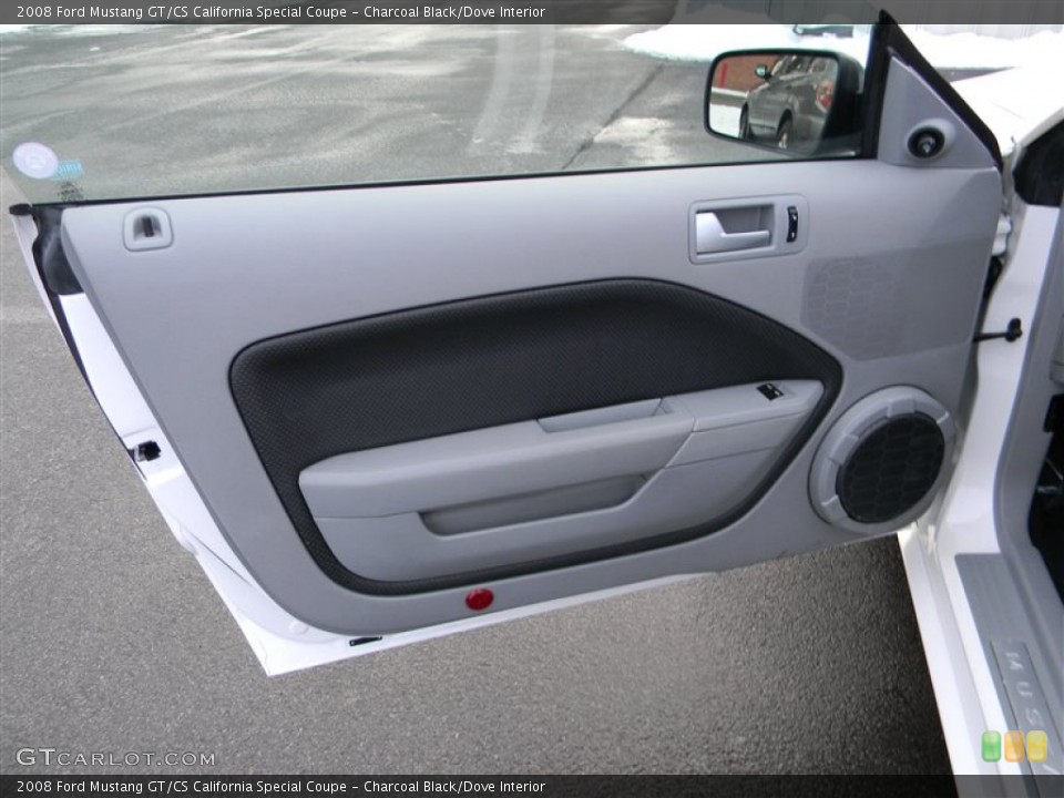 Charcoal Black/Dove Interior Door Panel for the 2008 Ford Mustang GT/CS California Special Coupe #77144811