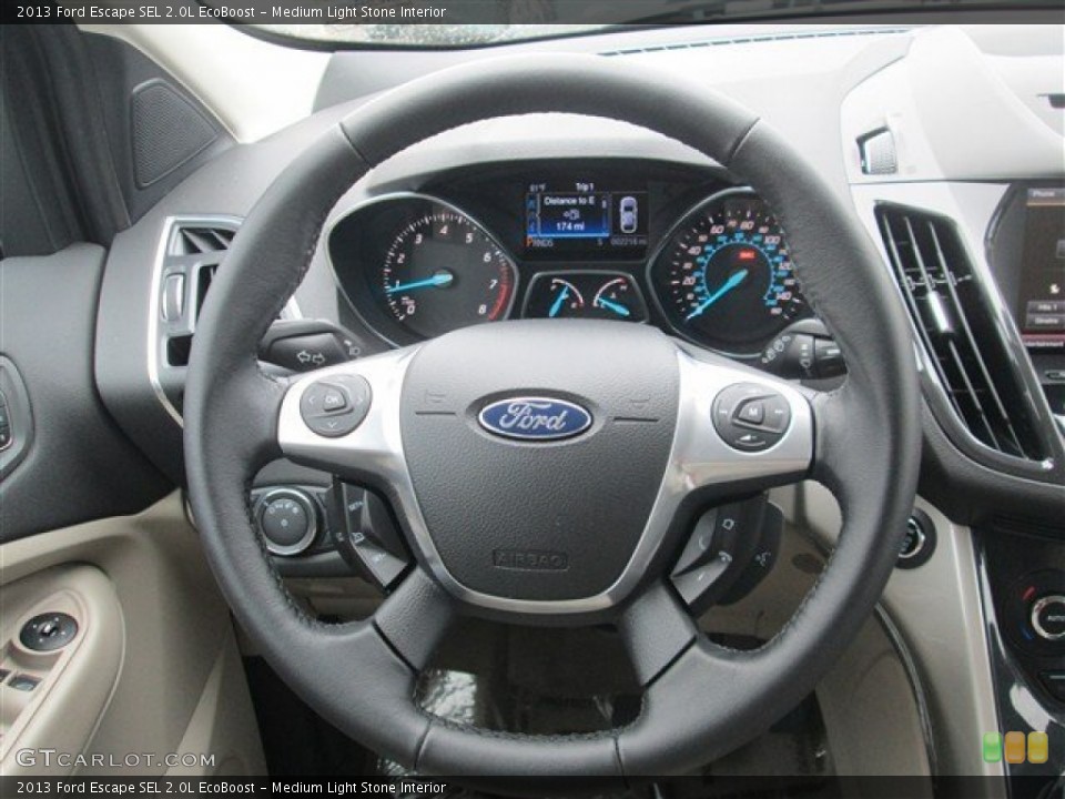 Medium Light Stone Interior Steering Wheel for the 2013 Ford Escape SEL 2.0L EcoBoost #77151622