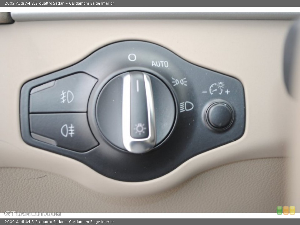 Cardamom Beige Interior Controls for the 2009 Audi A4 3.2 quattro Sedan #77153903