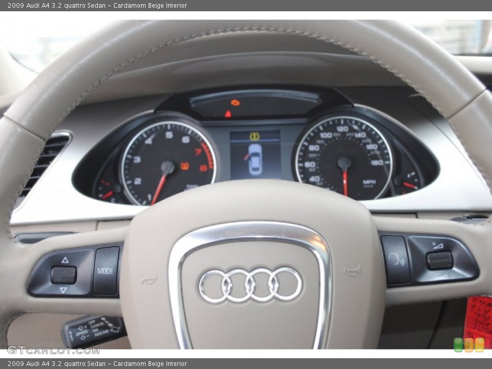 Cardamom Beige Interior Steering Wheel for the 2009 Audi A4 3.2 quattro Sedan #77153925