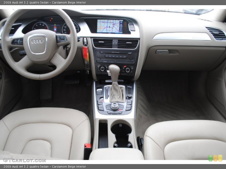 Cardamom Beige Interior Dashboard for the 2009 Audi A4 3.2 quattro Sedan #77154005