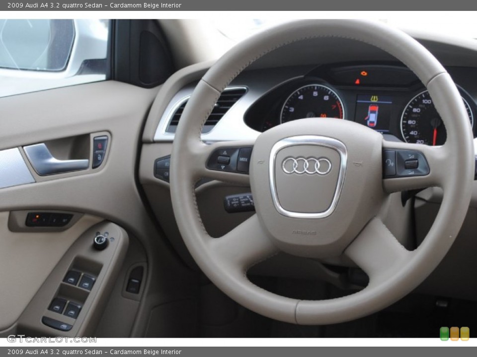 Cardamom Beige Interior Steering Wheel for the 2009 Audi A4 3.2 quattro Sedan #77154023