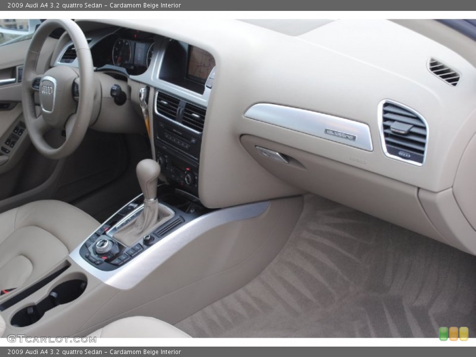 Cardamom Beige Interior Dashboard for the 2009 Audi A4 3.2 quattro Sedan #77154113