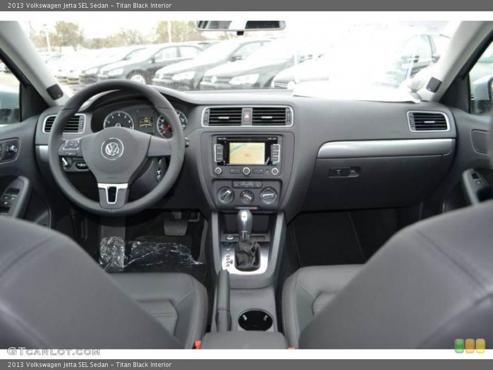 Titan Black Interior Dashboard for the 2013 Volkswagen Jetta SEL Sedan #77156963